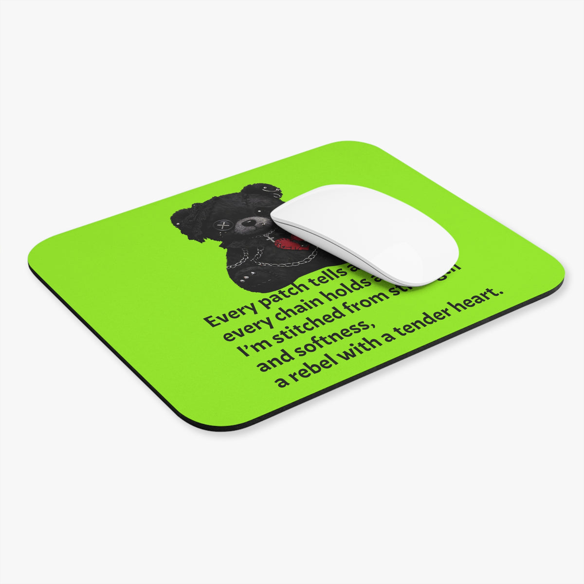 Built from Broken pieces— A Mouse Pad for Gentle Strength Bright Green
