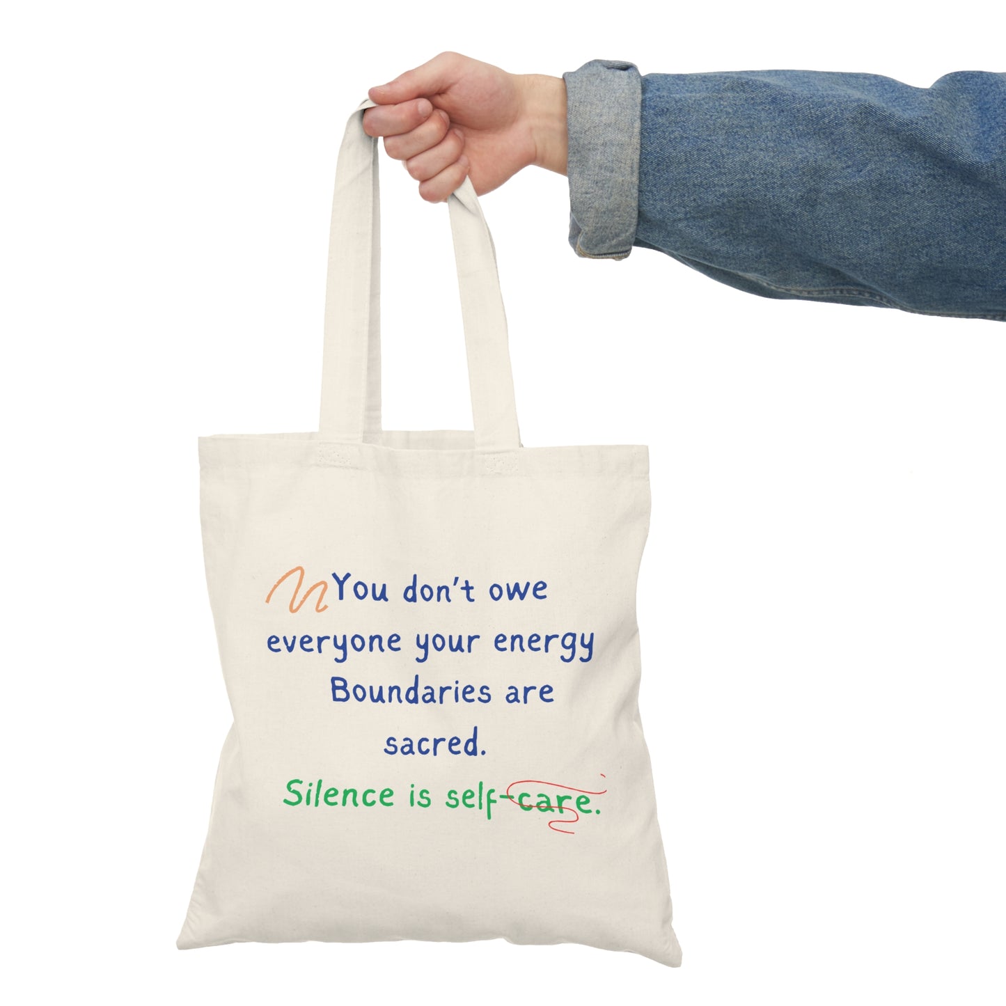 Protect Your Peace Natural Tote Bag – Eco-Friendly, Inspirational Cotton Canvas