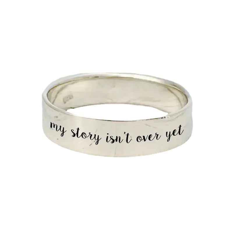 Stainless Steel My Story Isn'T over yet Awareness Ring for Women Inspirational Jewelry Gift Drop Shipping YLQ7880