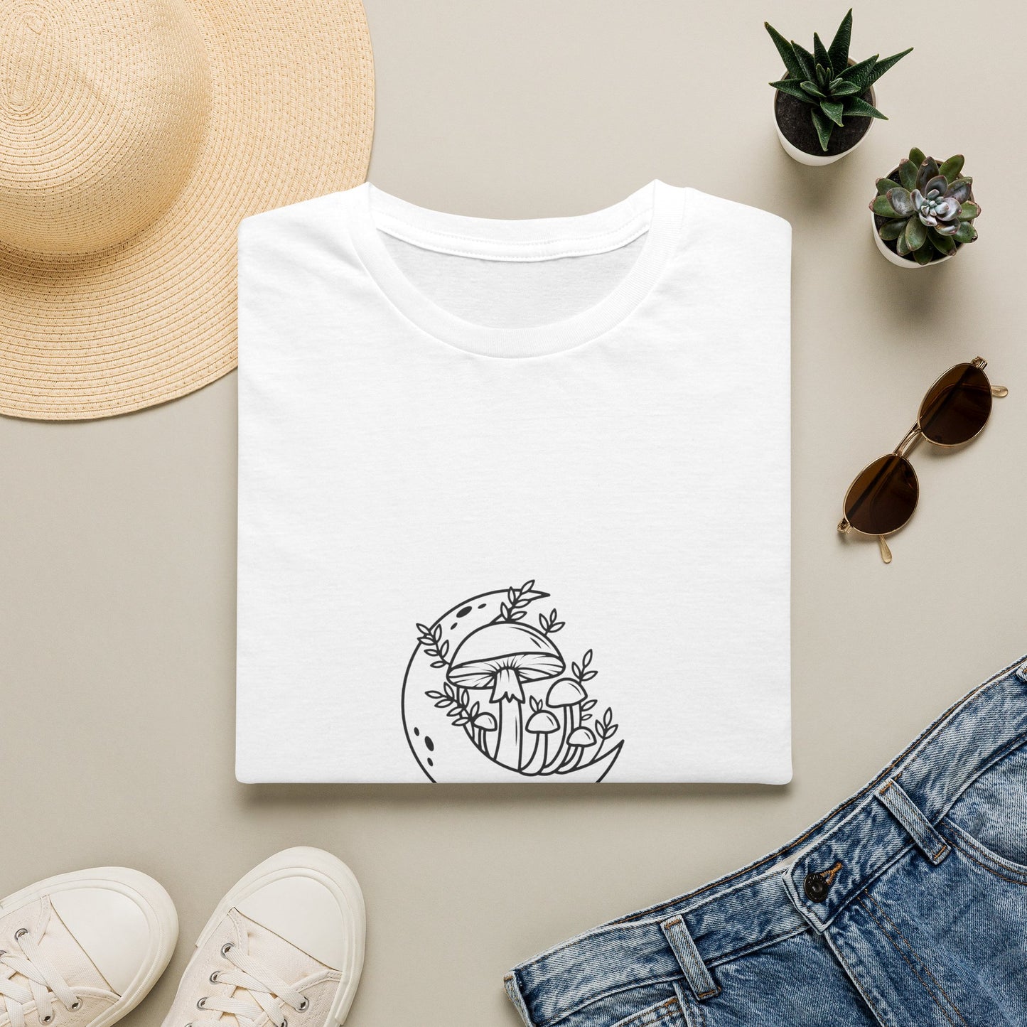 "Where the Moon Grows Wild Things" — Unisex Softstyle Tee (Black Print)