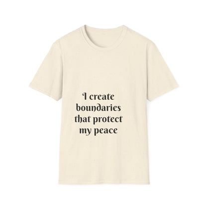 "I Create Boundaries That Protect My Peace" — Unisex Softstyle T‑Shirt