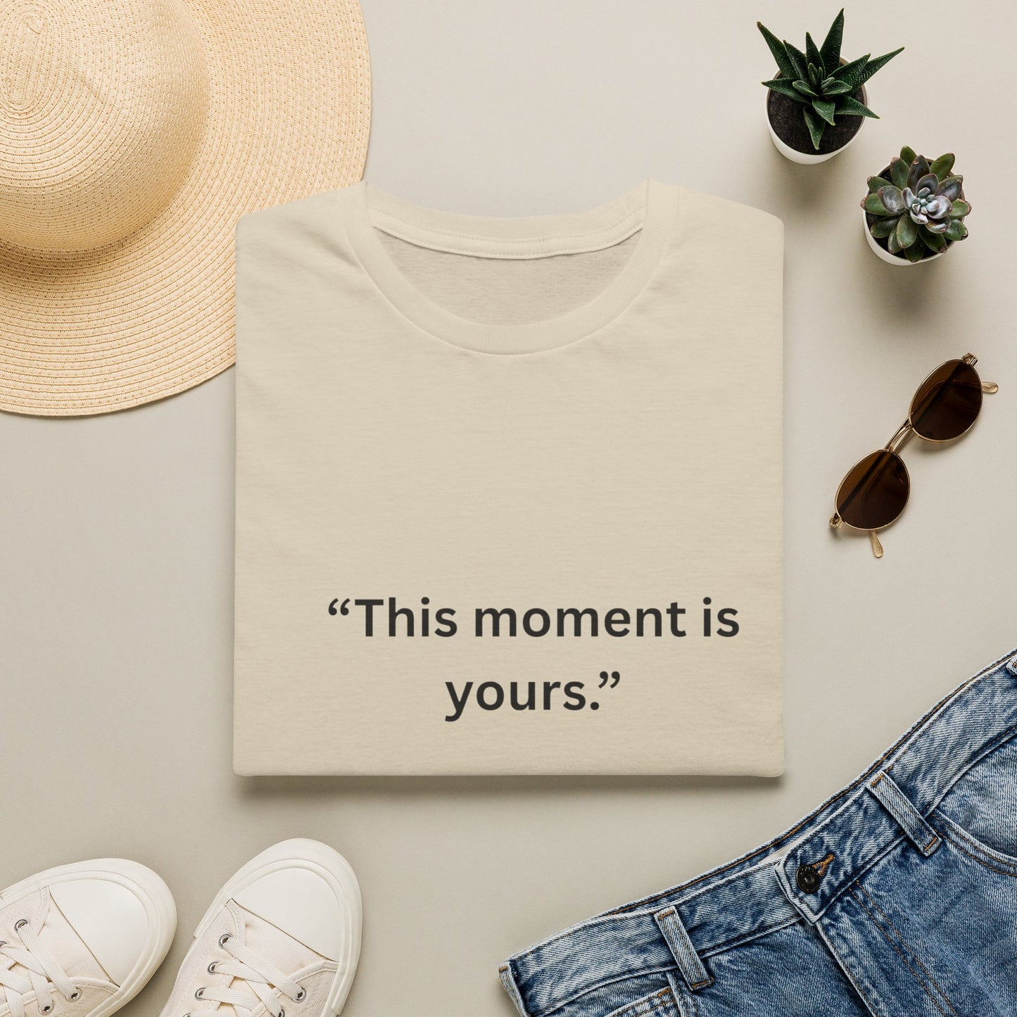 "This Moment Is Yours" — Heart Hands Unisex Softstyle Tee (Black Print)