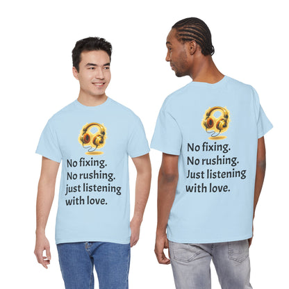Listening With Love — Retro Headphone Glow Unisex Tee