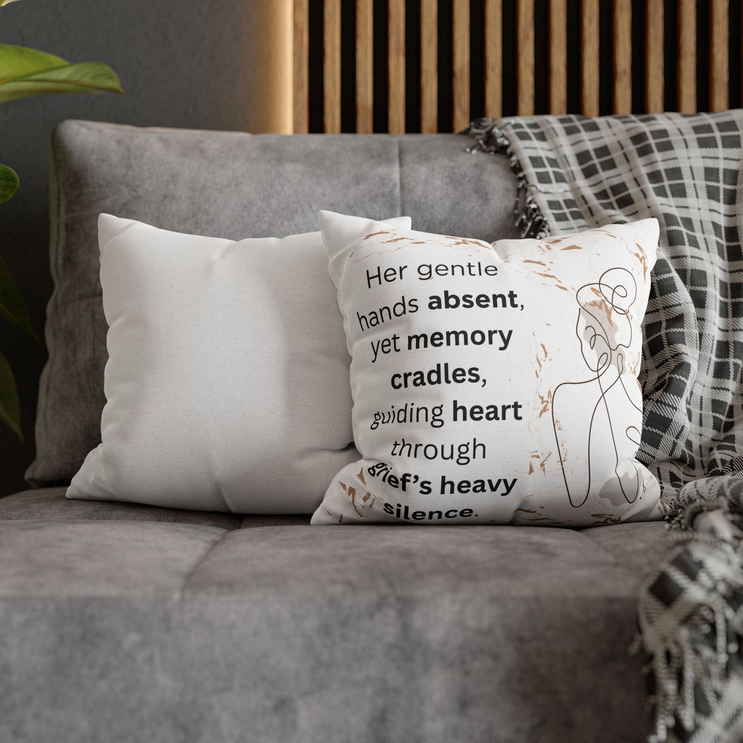 Memorial Comfort Pillowcase — "Her gentle hands absent, yet memory cradles"