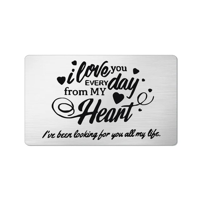 Wallet Insert Card Gifts for Him Men Husband Valentine from Wife Girlfriend Boyfriend Anniversary Birthday Gift for Groom Fiance