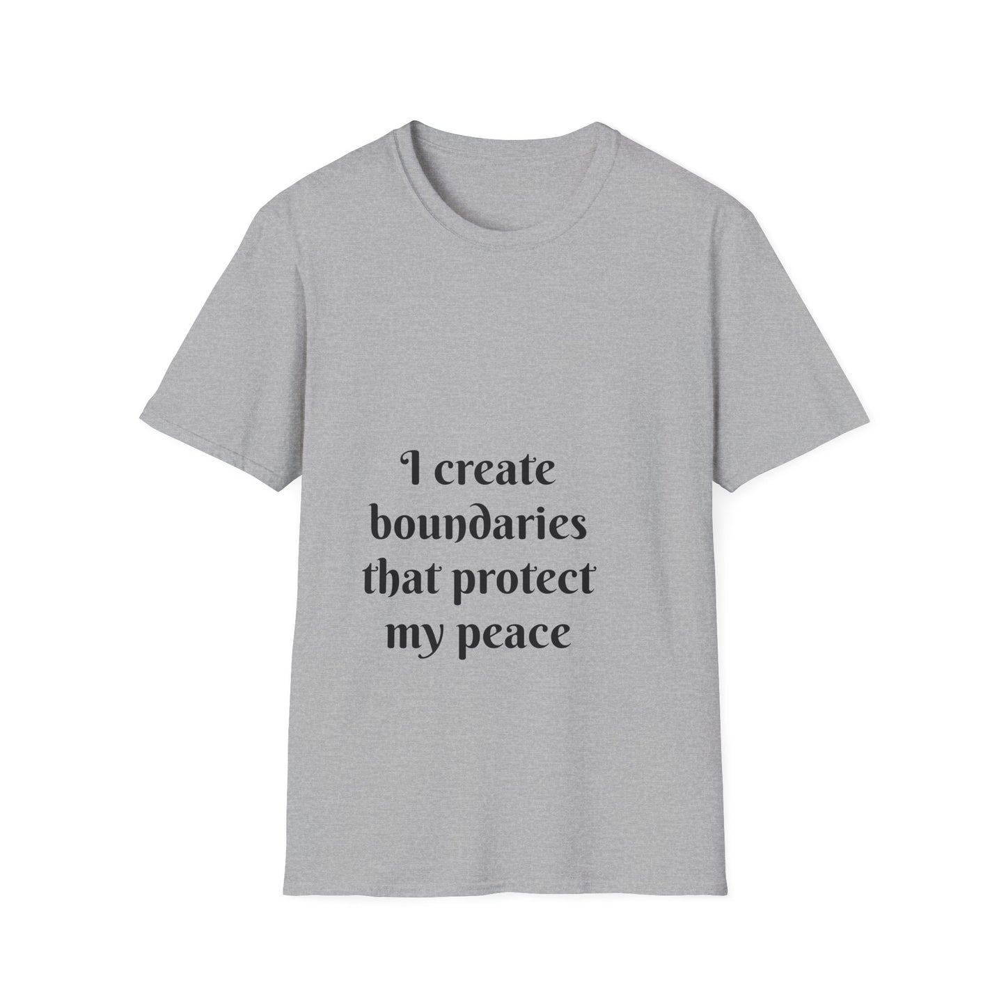 "I Create Boundaries That Protect My Peace" — Unisex Softstyle T‑Shirt