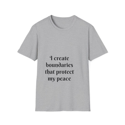 "I Create Boundaries That Protect My Peace" — Unisex Softstyle T‑Shirt