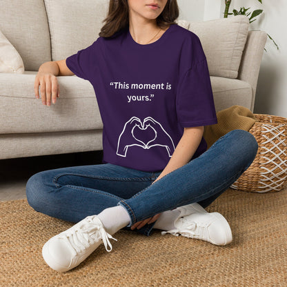 "This Moment Is Yours" — Heart Hands Unisex Softstyle Tee (White Print)