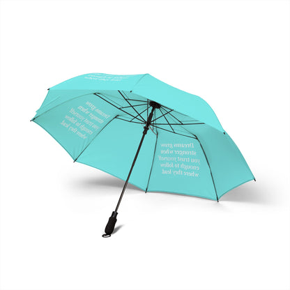 "Dreams Grow Stronger" — Sky Blue Semi-Automatic Foldable Umbrella