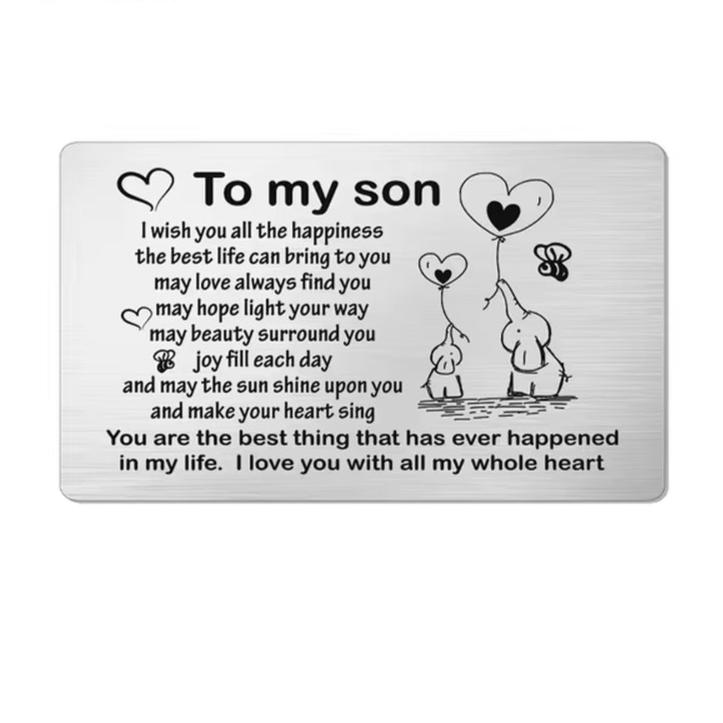 Stainless Steel Wallet Card Postcard Family to MY GRANDSON GRANDDAUGHTER Friend SISTER Niece Aunt Couple Christmas Gift Trendy