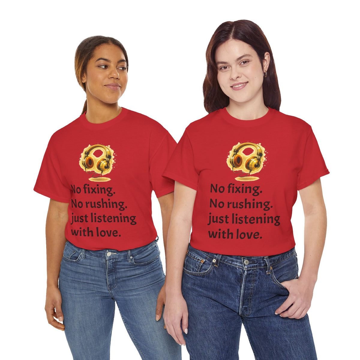 Listening With Love — Retro Headphone Glow Unisex Tee