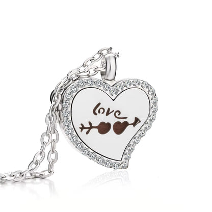 2023 New Aromatherapy Necklace Diffuser Pendant Locket Crystal Tree Love Heart Perfume Essential Oil Diffuser Necklace for Women