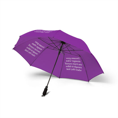 "Dreams Grow Stronger" — Purple Semi-Automatic Foldable Umbrella