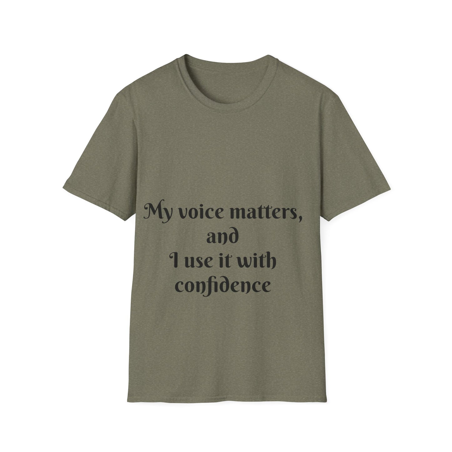 My Voice Matters, and I Use It with Confidence — Unisex Softstyle T‑Shirt
