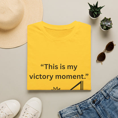 "This Is My Victory Moment" — Inspirational Unisex Tee (Black Print)