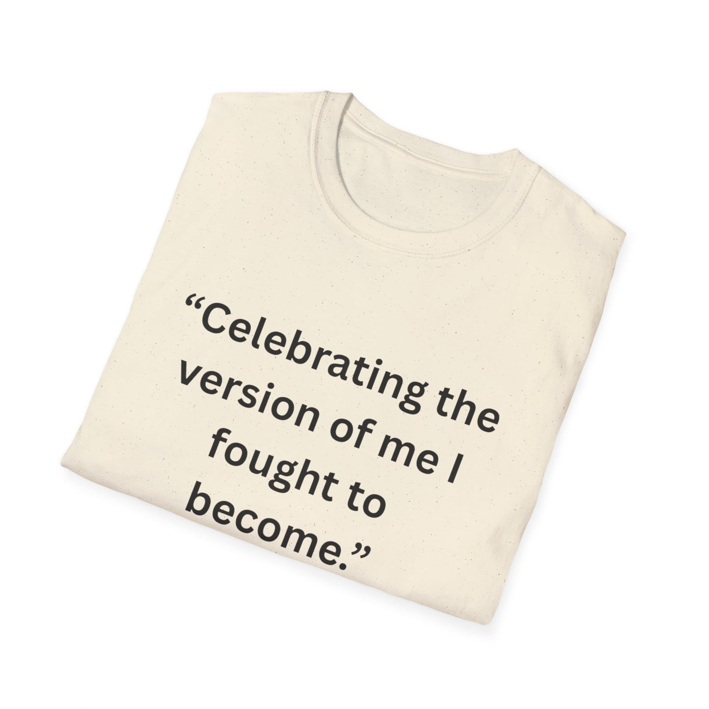 "Celebrating The Version of Me" — Self-Love Heart Unisex Softstyle Tee