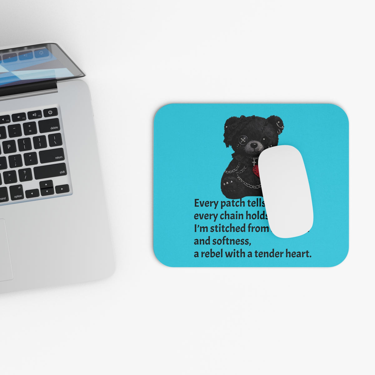 Built from Broken pieces— A Mouse Pad for Gentle Strength Light Blue