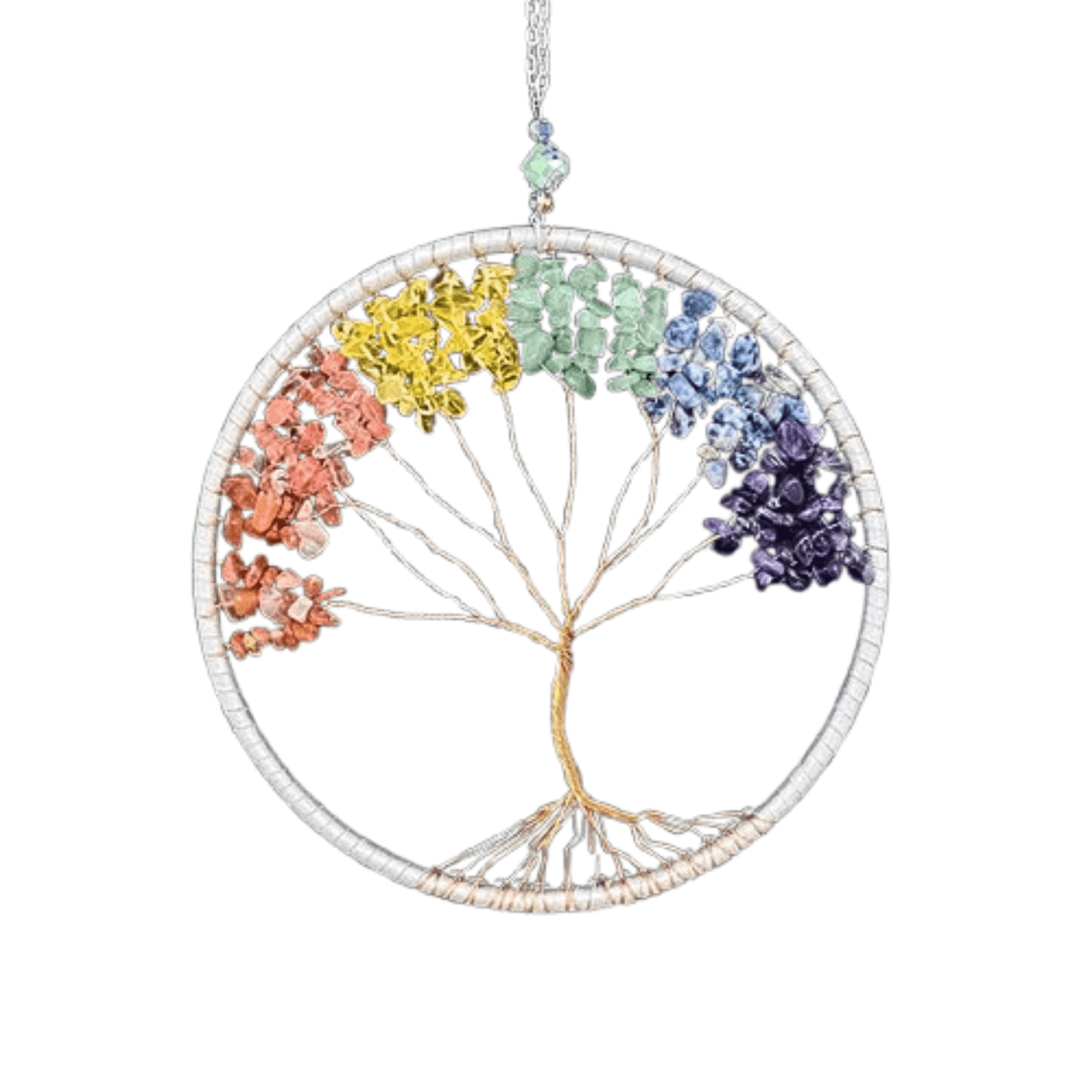 7 Chakra Gemstone Agate - Tree of Life Dream Catchers Wall Hanging Decor