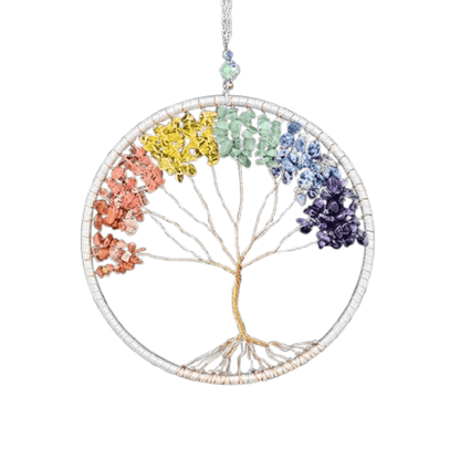 7 Chakra Gemstone Agate - Tree of Life Dream Catchers Wall Hanging Decor