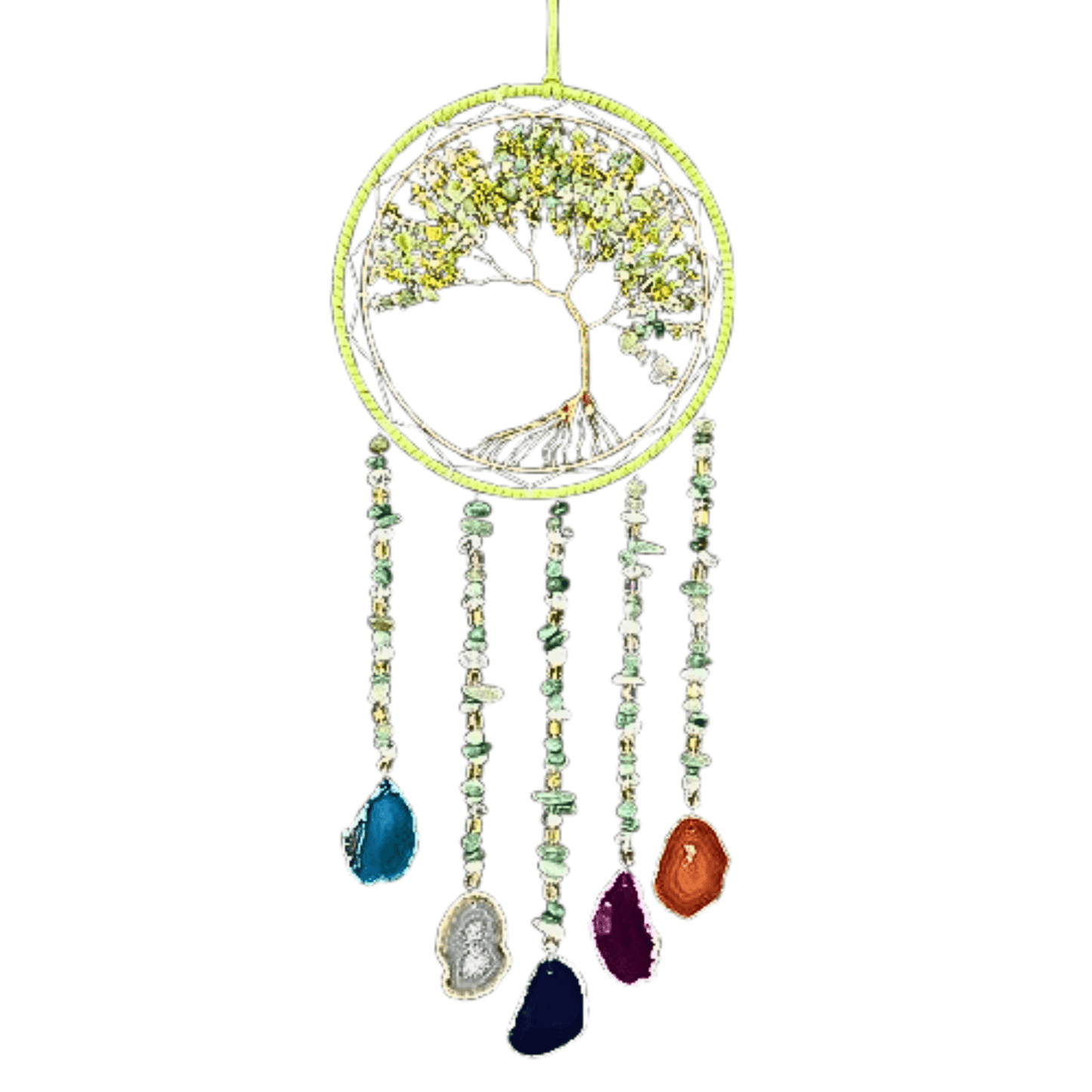 7 Chakra Gemstone Agate - Tree of Life Dream Catchers Wall Hanging Decor