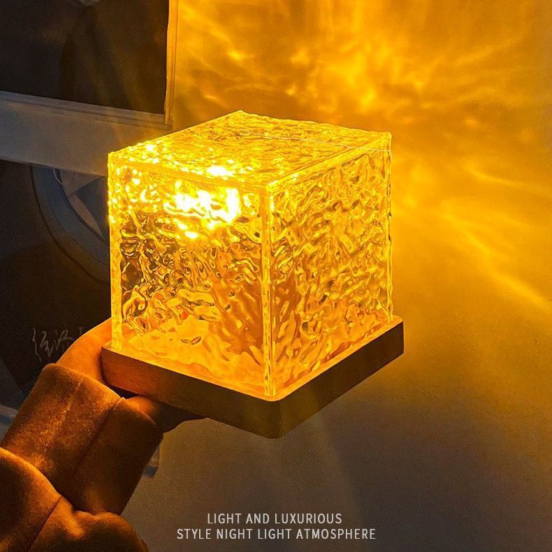 16 Colors LED Crystal Table Lamp – Water Ripple Projection Night Light with Remote Control