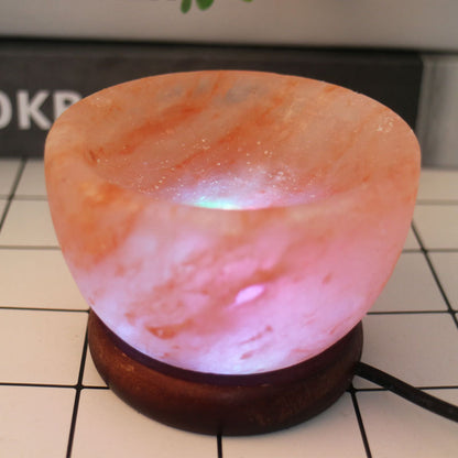 Crystal Salt Stone Cornucopia Lamp LED Color Changing Himalayan Salt Light
