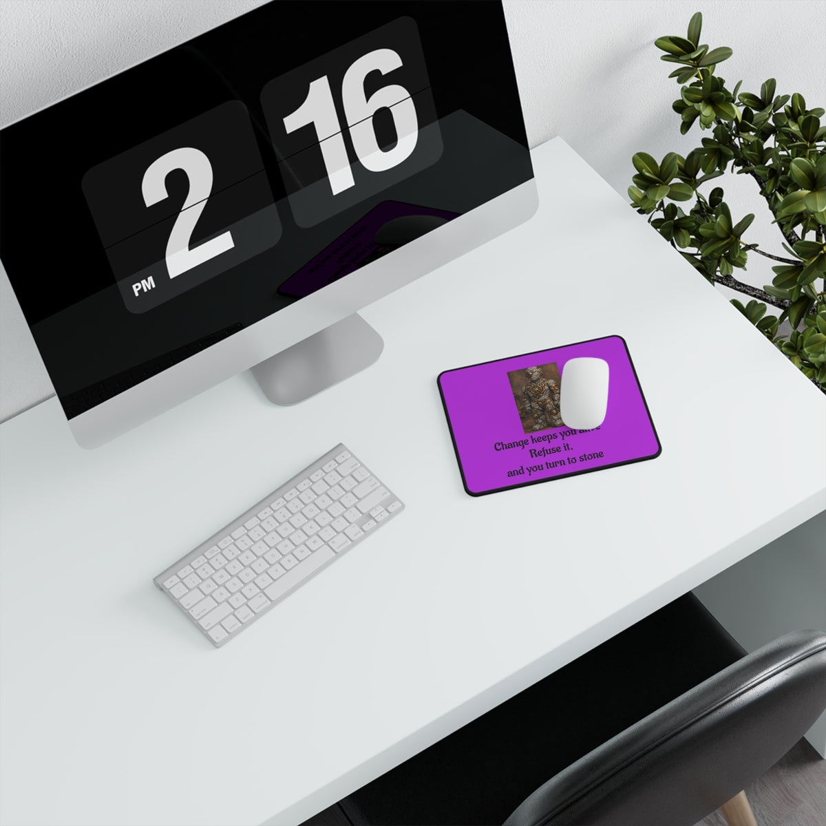 Change Keeps You Alive — Inspirational Mouse Pad Purple