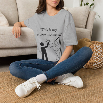 "This Is My Victory Moment" — Inspirational Unisex Tee (Black Print)