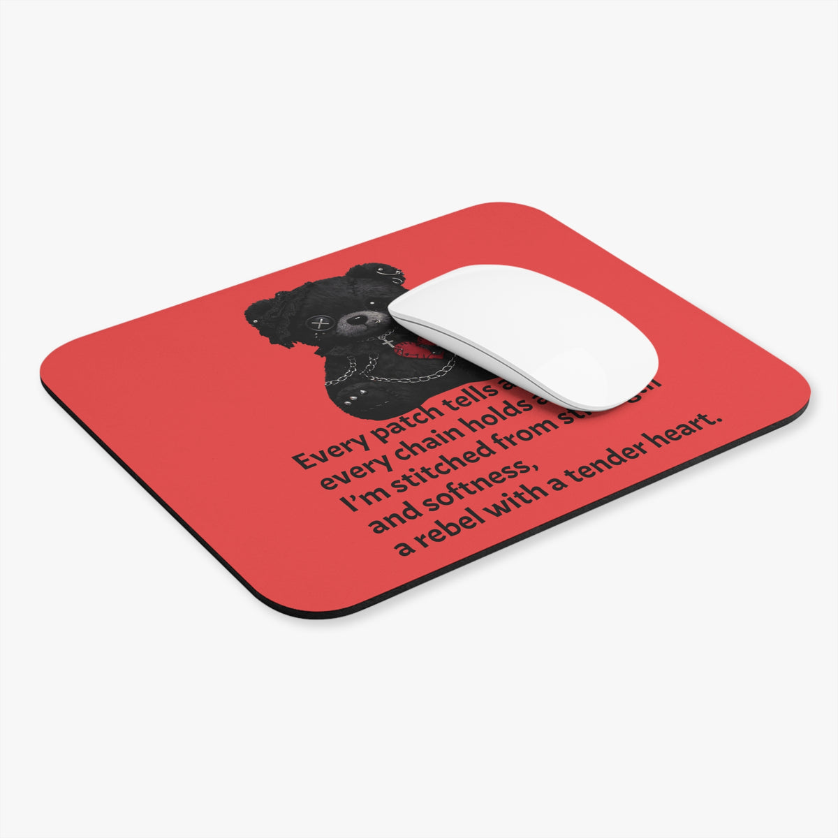 Built from Broken pieces— A Mouse Pad for Gentle Strength Light Red