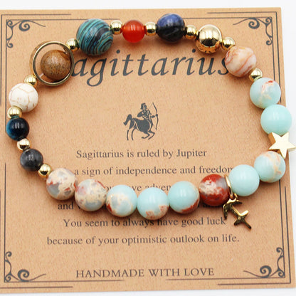 Twelve Constellations Zodiac Bracelets – Handmade Astrology Crystal Jewelry