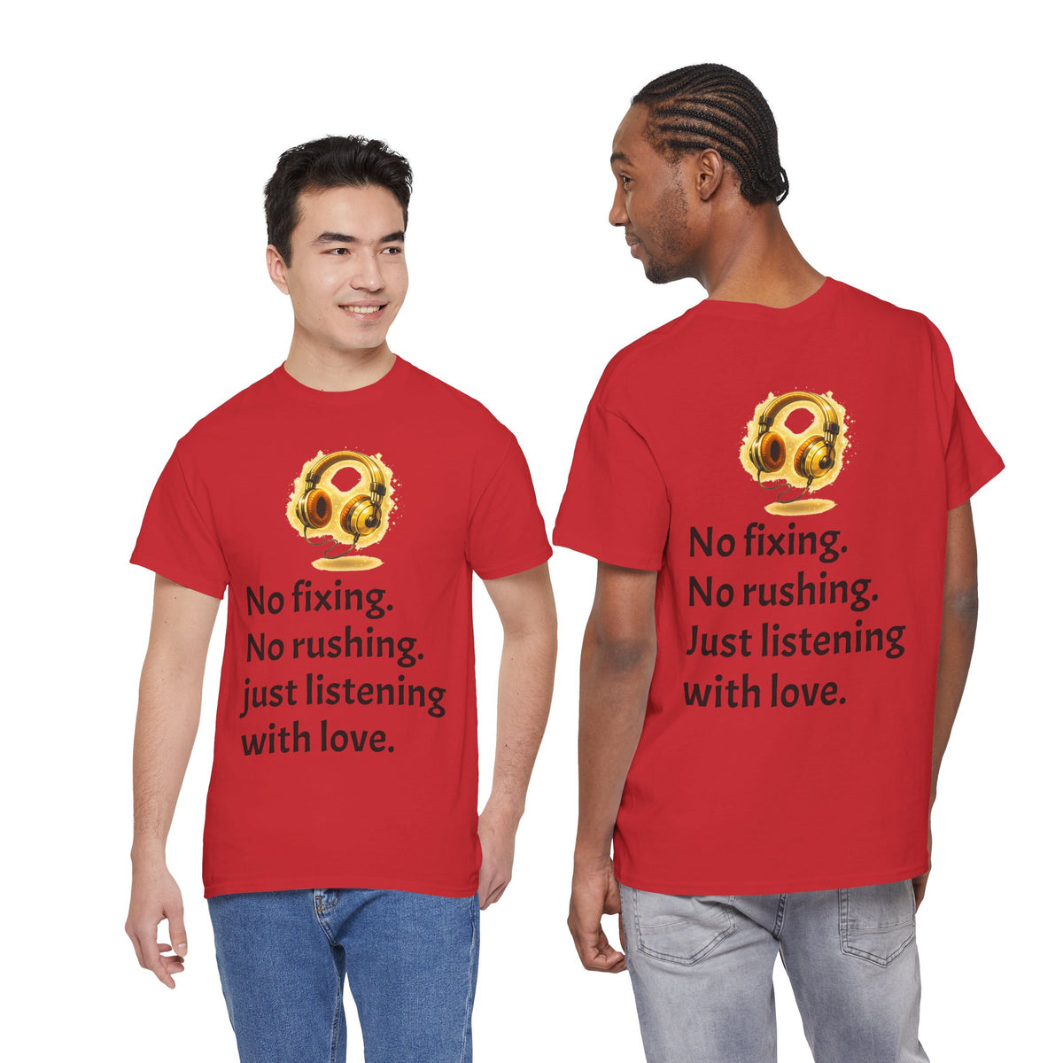 Listening With Love — Retro Headphone Glow Unisex Tee