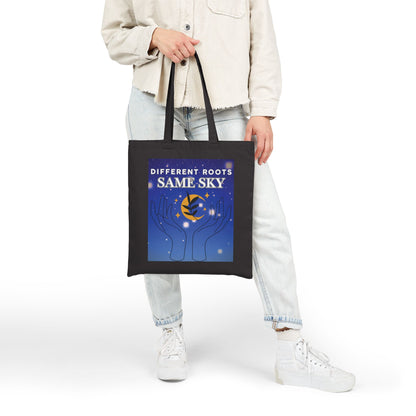 "Different Roots, Same Sky" Unity Canvas Tote Bag