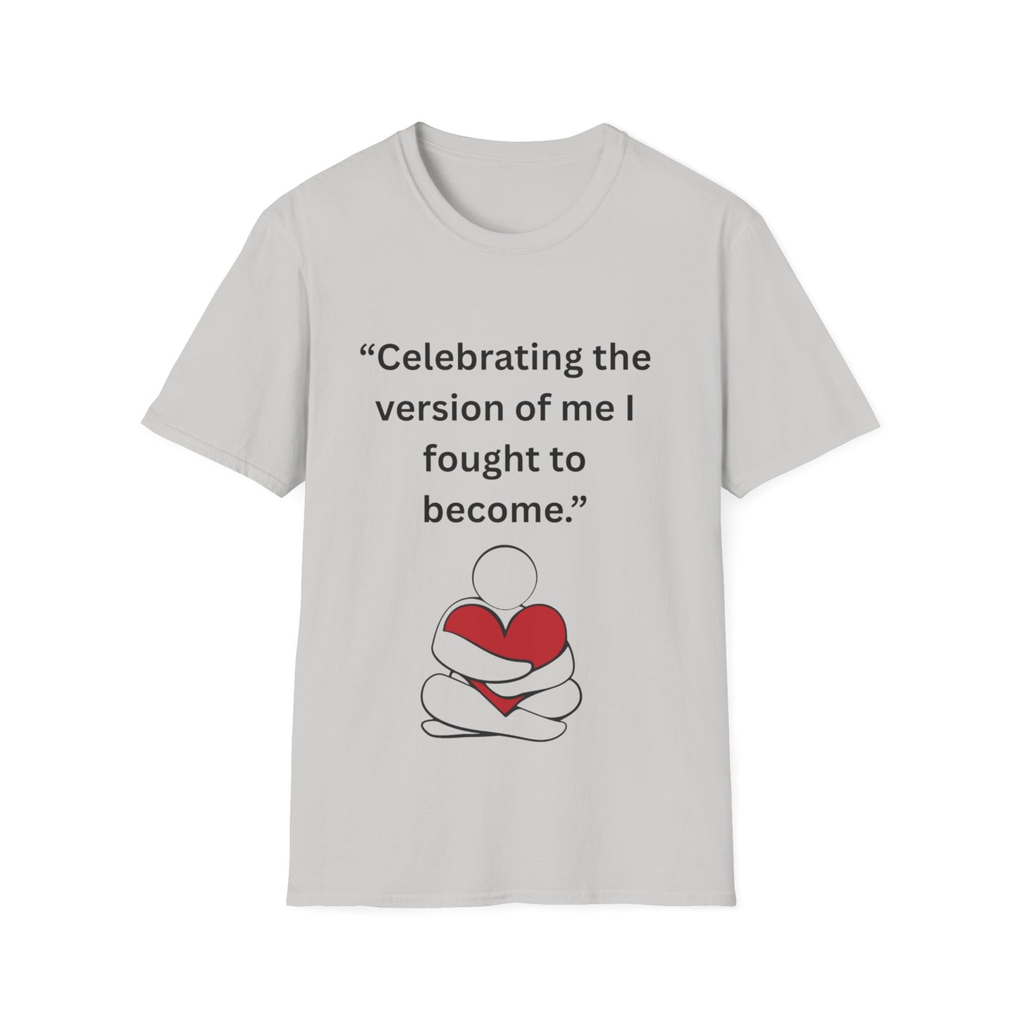 "Celebrating The Version of Me" — Self-Love Heart Unisex Softstyle Tee