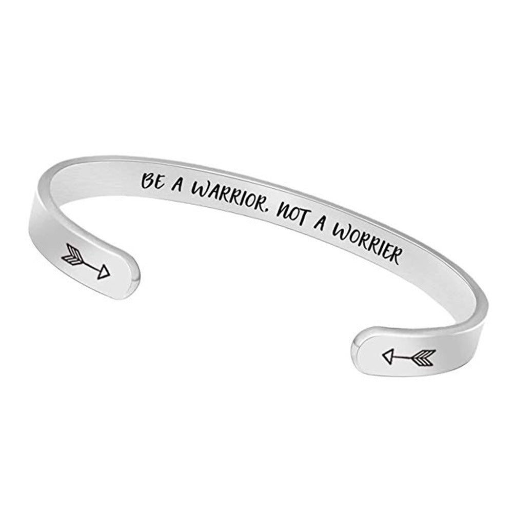 Motivational C-Shaped Titanium Steel Bracelet