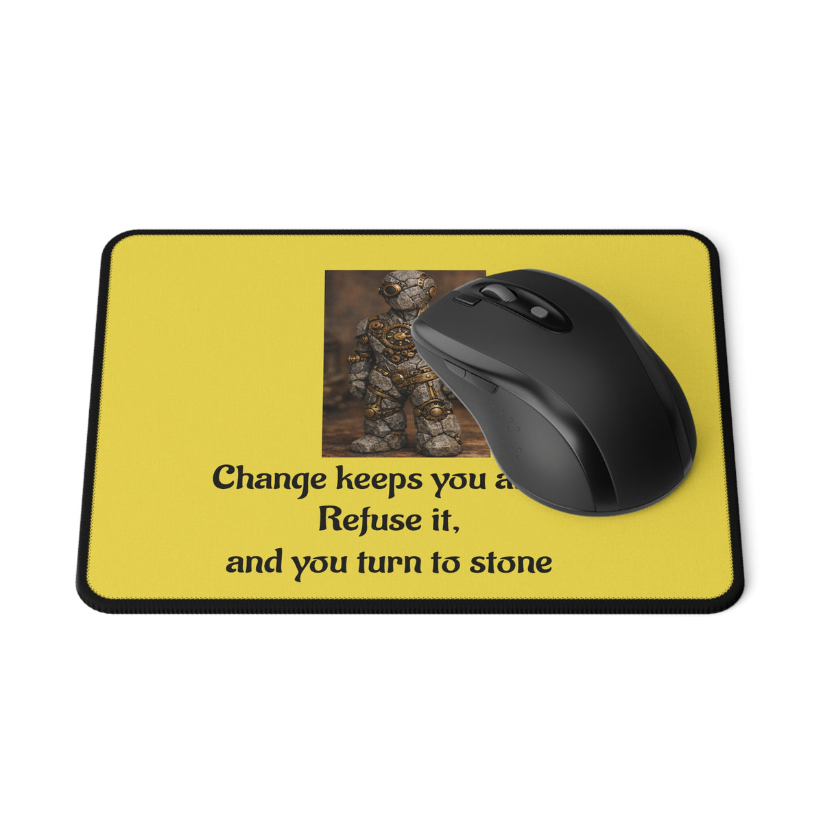 Change Keeps You Alive — Inspirational Mouse Pad Yellow