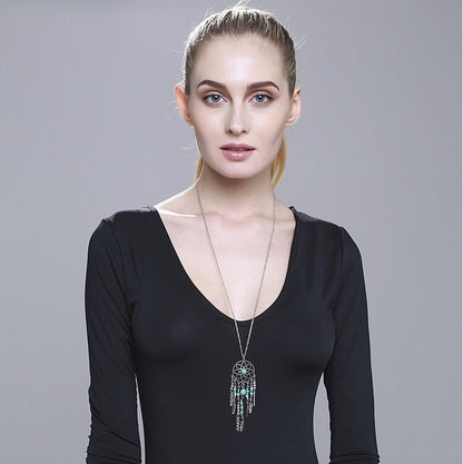 Trendy Style Dreamcatcher Pendant Mandala Lotus Necklace