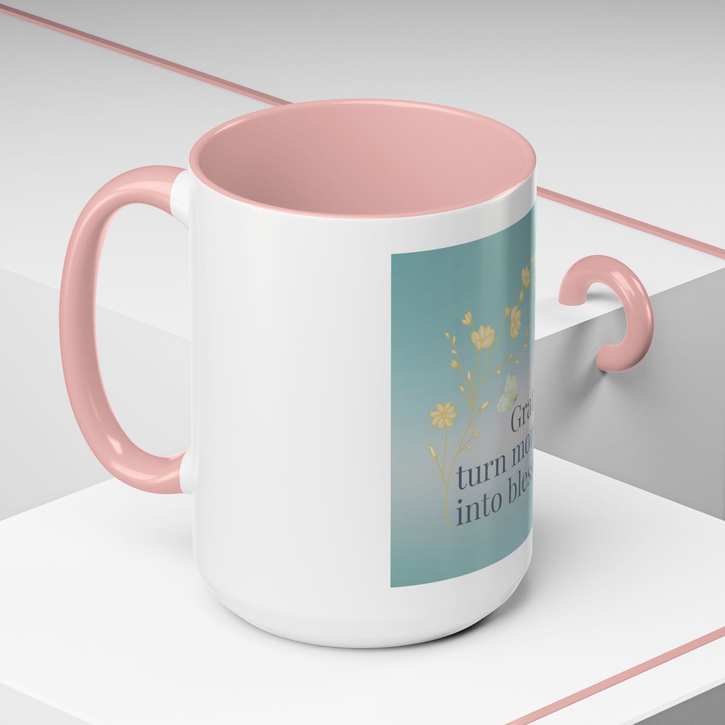 Gratitude Coffee Mug 15oz – Inspirational Accent Mug for Morning Rituals & Positive Energy