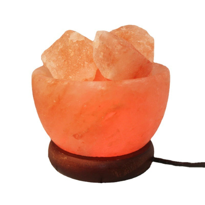 Crystal Salt Stone Cornucopia Lamp LED Color Changing Himalayan Salt Light