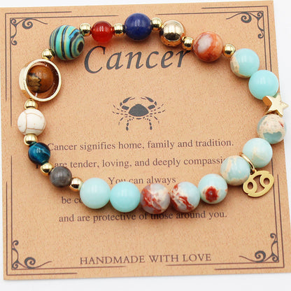 Twelve Constellations Zodiac Bracelets – Handmade Astrology Crystal Jewelry