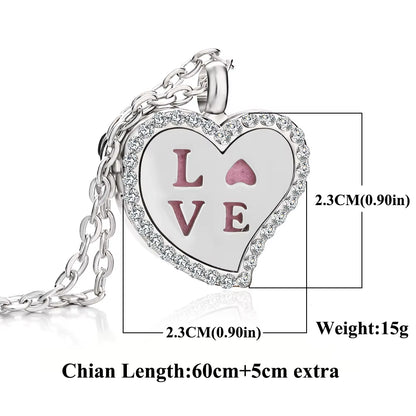 2023 New Aromatherapy Necklace Diffuser Pendant Locket Crystal Tree Love Heart Perfume Essential Oil Diffuser Necklace for Women