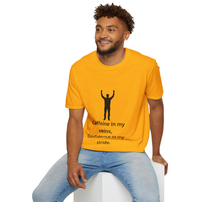 “Caffeine In My Veins, Confidence In My Stride” Tee Shirt