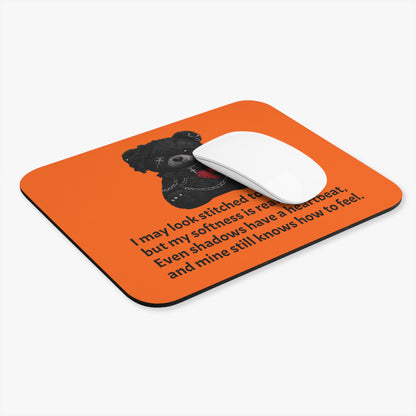 Stitched Softness — A Mouse Pad for Gentle Strength Orange