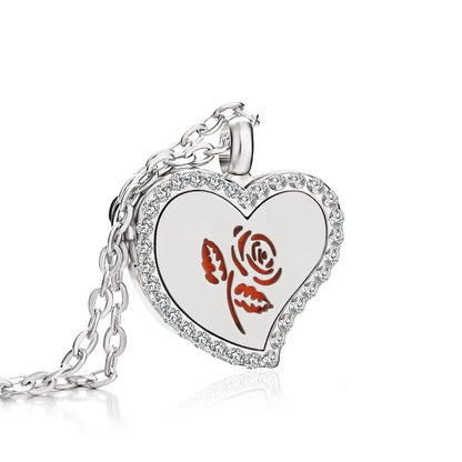 2023 New Aromatherapy Necklace Diffuser Pendant Locket Crystal Tree Love Heart Perfume Essential Oil Diffuser Necklace for Women