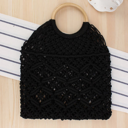 Vintage Chic Macrame Net Handbag