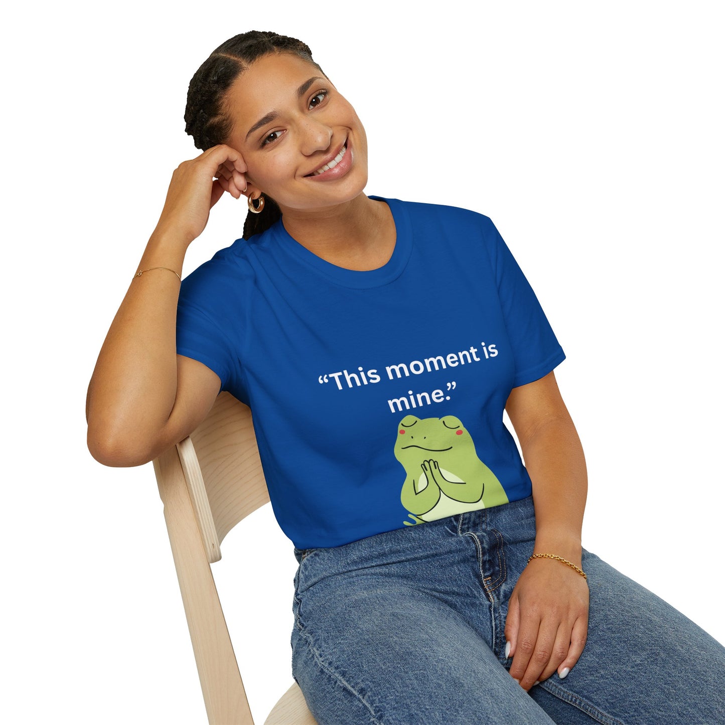 "This Moment Is Mine" — Unisex Softstyle Tee (White Print)