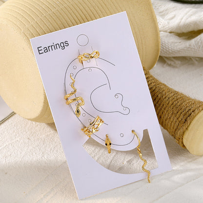 Punk Gold Plated Snake Clip Earrings