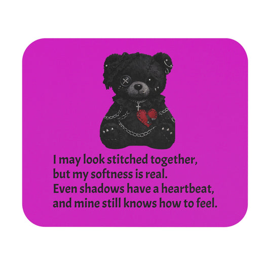 Stitched Softness — A Mouse Pad for Gentle Strength Dark Pink