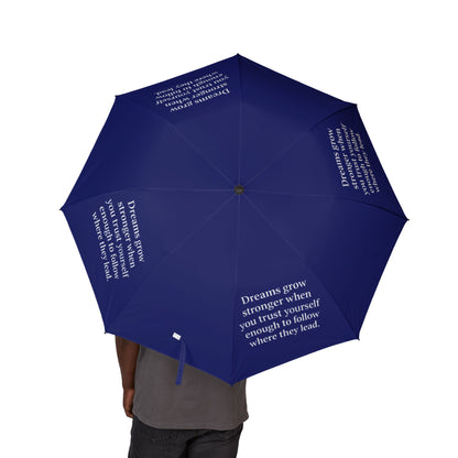 "Dreams Grow Stronger" — Navy Blue Semi-Automatic Foldable Umbrella