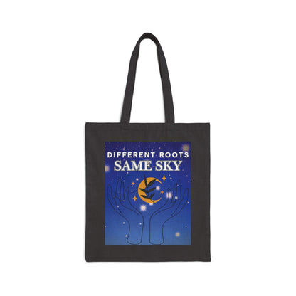 "Different Roots, Same Sky" Unity Canvas Tote Bag