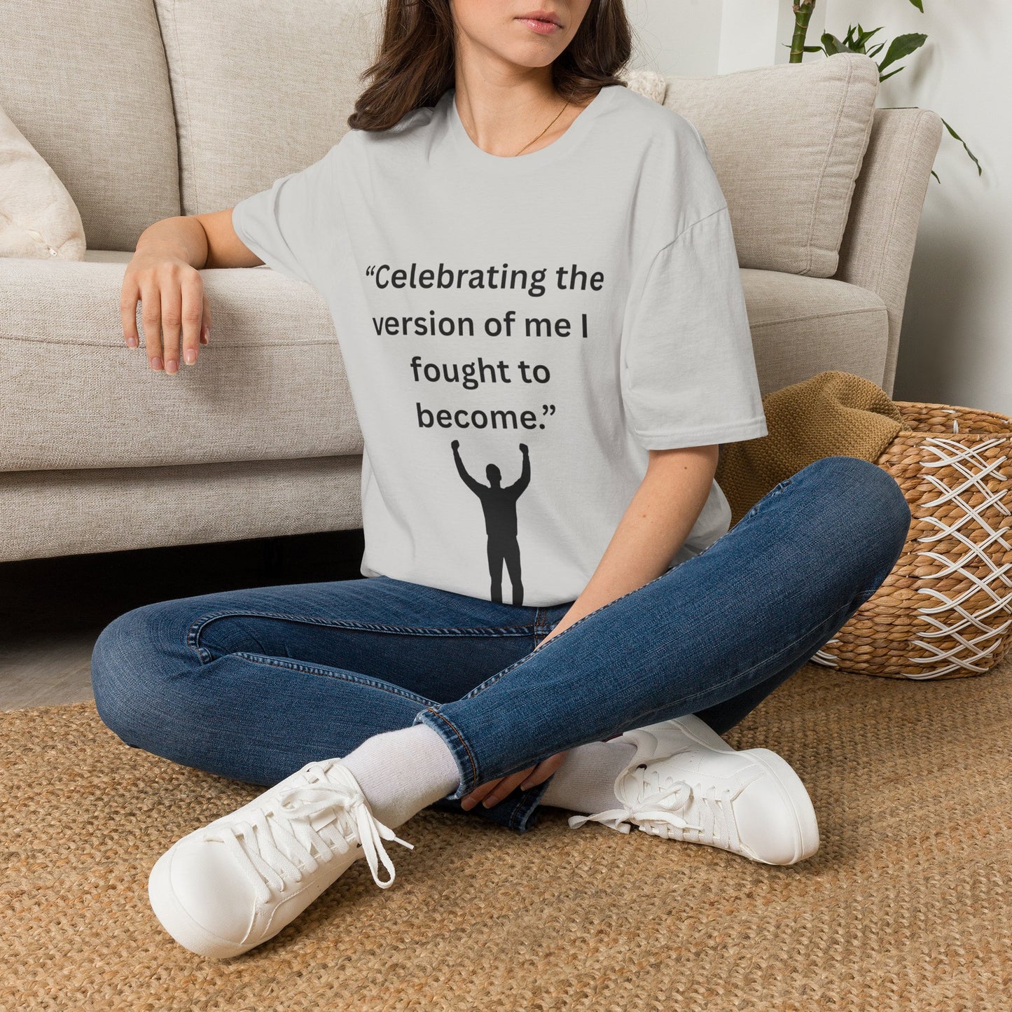 "Celebrating The Version of Me" — Empowered Man Unisex Softstyle Tee (Black Print)